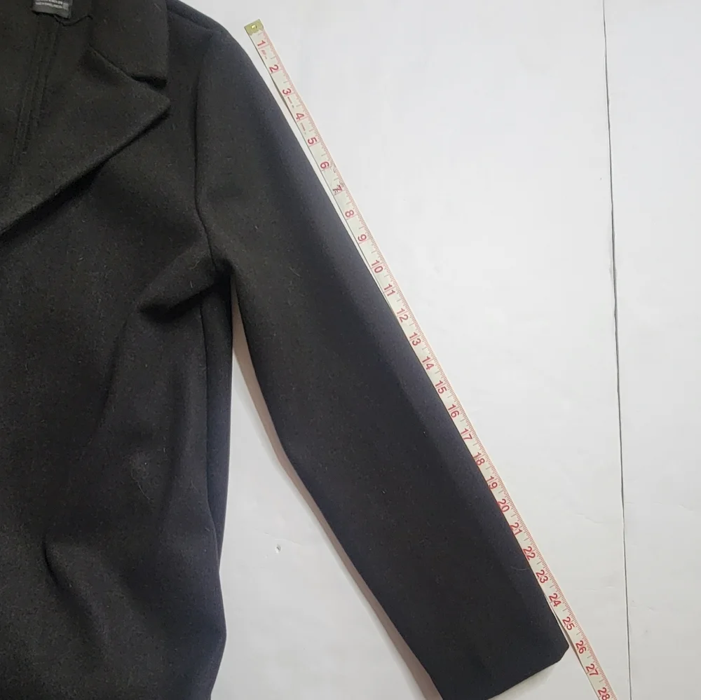 ZARA Black Long Open Front Coat Minimalist Tailored Jacket Size M - Picture 8 of 9